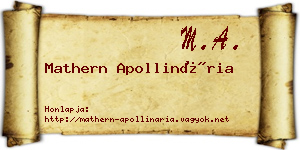 Mathern Apollinária névjegykártya